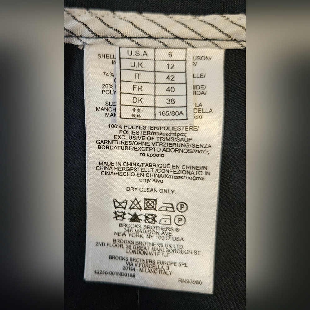 Brooks Brothers Red Fleece Navy Cotton Field Jacket/Coat Women's Size 6 - Picture 5 of 5